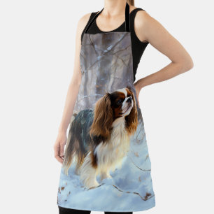 Engelse Speelgoed Spaniel Laat het sneeuwen Kerstm Schort