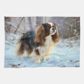 Engelse Speelgoed Spaniel Laat het sneeuwen Kerstm Theedoek (Horizontaal)