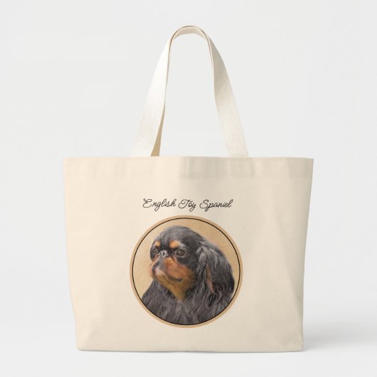 Engelse Speelgoed Spaniel schilderij King Charles Grote Tote Bag (Voorkant)