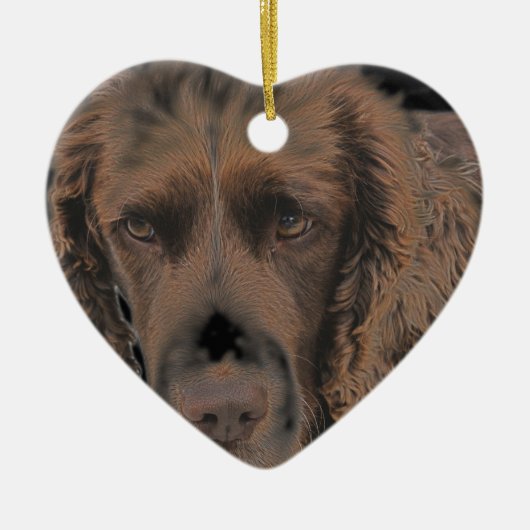 Engelse Springer Dogs Keramisch Ornament (Voorkant)