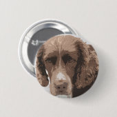 Engelse Springer Ronde Button 5,7 Cm (Voorkant /achterkant)