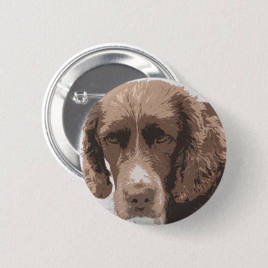 Engelse Springer Ronde Button 5,7 Cm (Voorkant /achterkant)