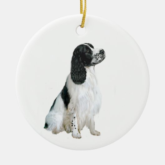 Engelse Springer Spaniel (A) - zwart en wit Keramisch Ornament (Voorkant)