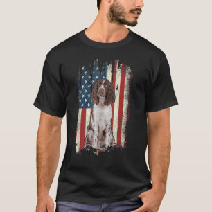 Engelse Springer Spaniel Amerikaanse Flag Dog Mann T-shirt