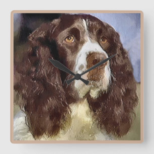 Engelse Springer Spaniel Art Vierkante Klok