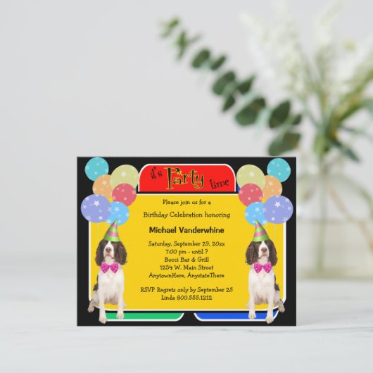 Engelse Springer Spaniel Birthday Barker Kaart (Staand voorkant)