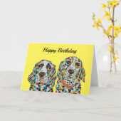 Engelse Springer Spaniel Birthday Kaart (Gele Bloem)