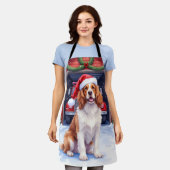 Engelse Springer Spaniel Brandweerkazerne Kerstman Schort (Gedragen)