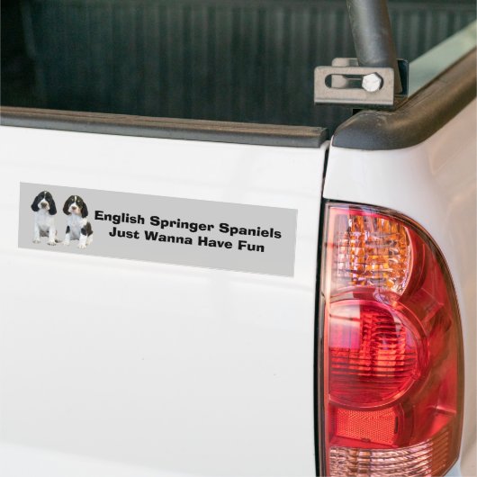 Engelse Springer Spaniel Bumpersticker (Op Truck)