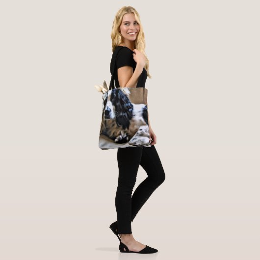 Engelse Springer Spaniel Canvas tas (Op model)