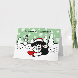 Engelse Springer Spaniel Christmas Cartoon Feestdagen Kaart