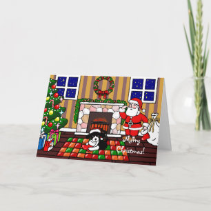 Engelse Springer Spaniel Christmas Cartoon Feestdagen Kaart