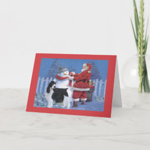 Engelse Springer Spaniel Christmas Kaart Santa en