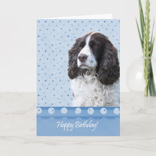 Engelse Springer Spaniel Dog Happy Birthday Kaart (Voorkant)