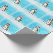 Engelse Springer Spaniel Dog In Sneeuw Kerst Pet Cadeaupapier (Hoek)