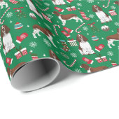 Engelse Springer Spaniel dog kerstmis Cadeaupapier (Rol Hoek)