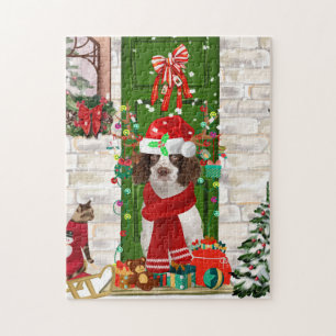 Engelse Springer Spaniel Dog Kerstmis Legpuzzel