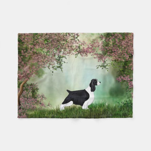 Engelse Springer Spaniel Fleece Blanket Deken (Voorkant (Horizontaal))