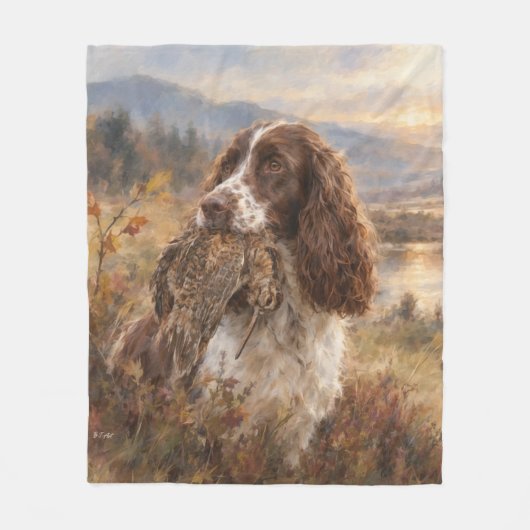 Engelse Springer Spaniel Fleece Deken (Voorkant)