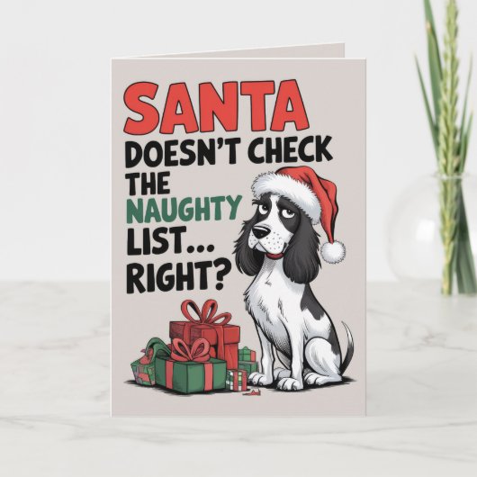 Engelse Springer Spaniel Funny Dog Christmas Kaart (Voorkant)