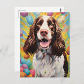 Engelse Springer Spaniel Gelukkig Pasen Briefkaart (Voorkant / Achterkant)