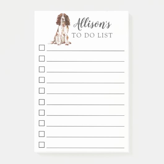 Engelse Springer Spaniel, gepersonaliseerd om lijs Post-it® Notes (Voorkant)