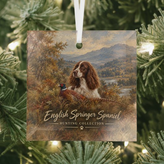 Engelse Springer Spaniel Glas Ornament (Insitu)
