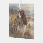 Engelse Springer Spaniel Glas Ornament (Voorkant links)