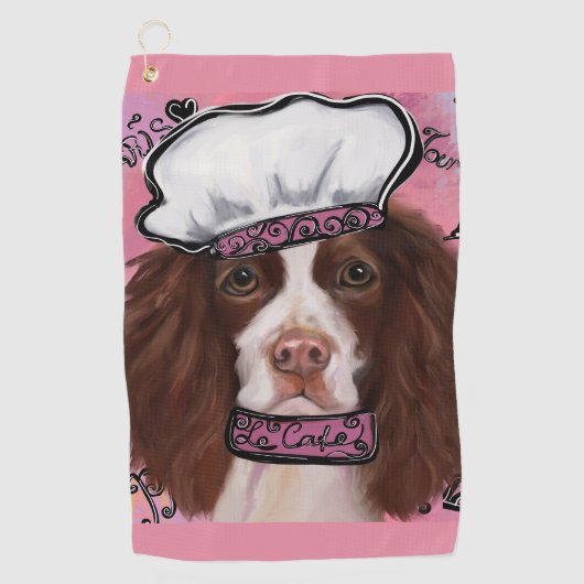 Engelse Springer Spaniel Golfhanddoek (Voorkant)