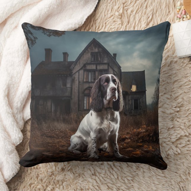 Engelse Springer Spaniel Halloween Griezelen Kussen (Deken)