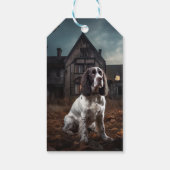 Engelse Springer Spaniel Halloween Scary Cadeaulabel (Achterkant)