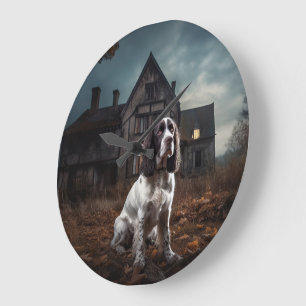 Engelse Springer Spaniel Halloween Scary Grote Klok