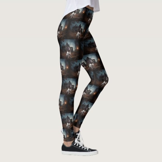Engelse Springer Spaniel Halloween Scary Leggings (Rechts)