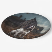 Engelse Springer Spaniel Halloween Scary Papieren Bordje (Gekanteld)