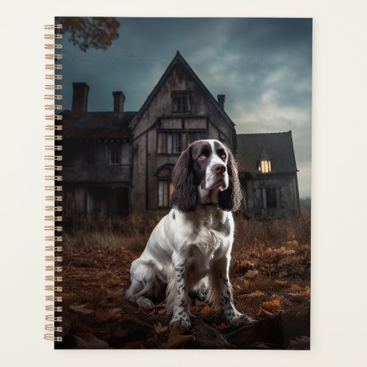 Engelse Springer Spaniel Halloween Scary Planner (Voorkant)