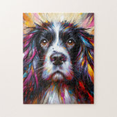 Engelse Springer Spaniel hond acryl kunstprint Legpuzzel (Verticaal)