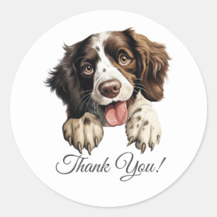 Engelse Springer Spaniel hond Dank u Ronde Sticker