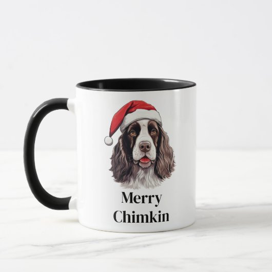 Engelse Springer Spaniel hond kerstmuts Kerstmis Mok (Links)