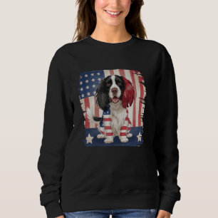 Engelse Springer Spaniel Hond met Amerikaanse Vlag Trui