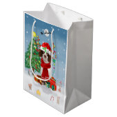 Engelse Springer Spaniel-hond met kerstcadeaus Medium Cadeauzakje (Voorkant Gekanteld)