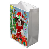 Engelse Springer Spaniel-hond met kerstcadeaus Medium Cadeauzakje (Achterkant Gekanteld)