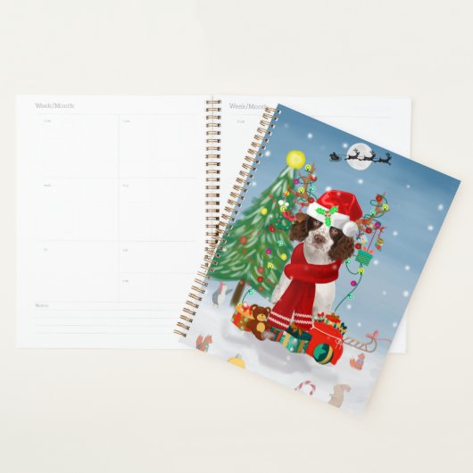 Engelse Springer Spaniel-hond met kerstcadeaus Planner (Display)
