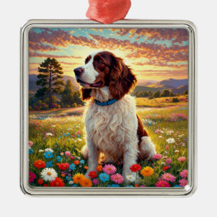 Engelse Springer Spaniel hond Metalen Ornament