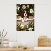 Engelse Springer Spaniel in badkuip poster, Grappi Poster (Keuken)
