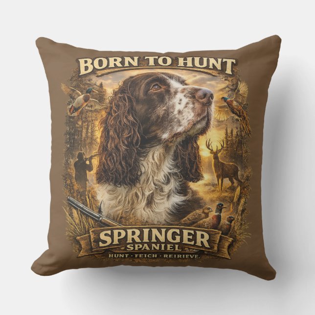 Engelse Springer Spaniel Jachthond Buitenkussen (Voorkant)