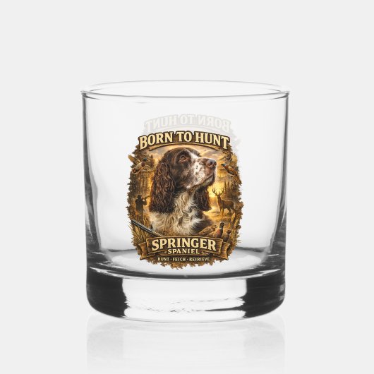 Engelse Springer Spaniel Jachthond Whisky Glas (Voorkant)