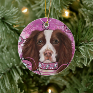 ENGELSE SPRINGER SPANIEL KERAMISCH ORNAMENT
