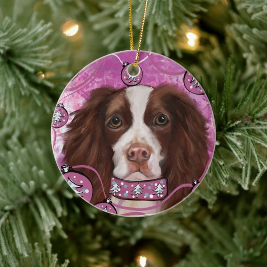 ENGELSE SPRINGER SPANIEL KERAMISCH ORNAMENT (Boom)