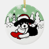 Engelse Springer Spaniel kerstCartoon Keramisch Ornament (Voorkant)