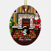 Engelse Springer Spaniel kerstCartoon Keramisch Ornament (Rechts)